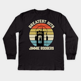 Greatest Hits Jimmie Retro Walkman Rodgers Vintage Art Kids Long Sleeve T-Shirt